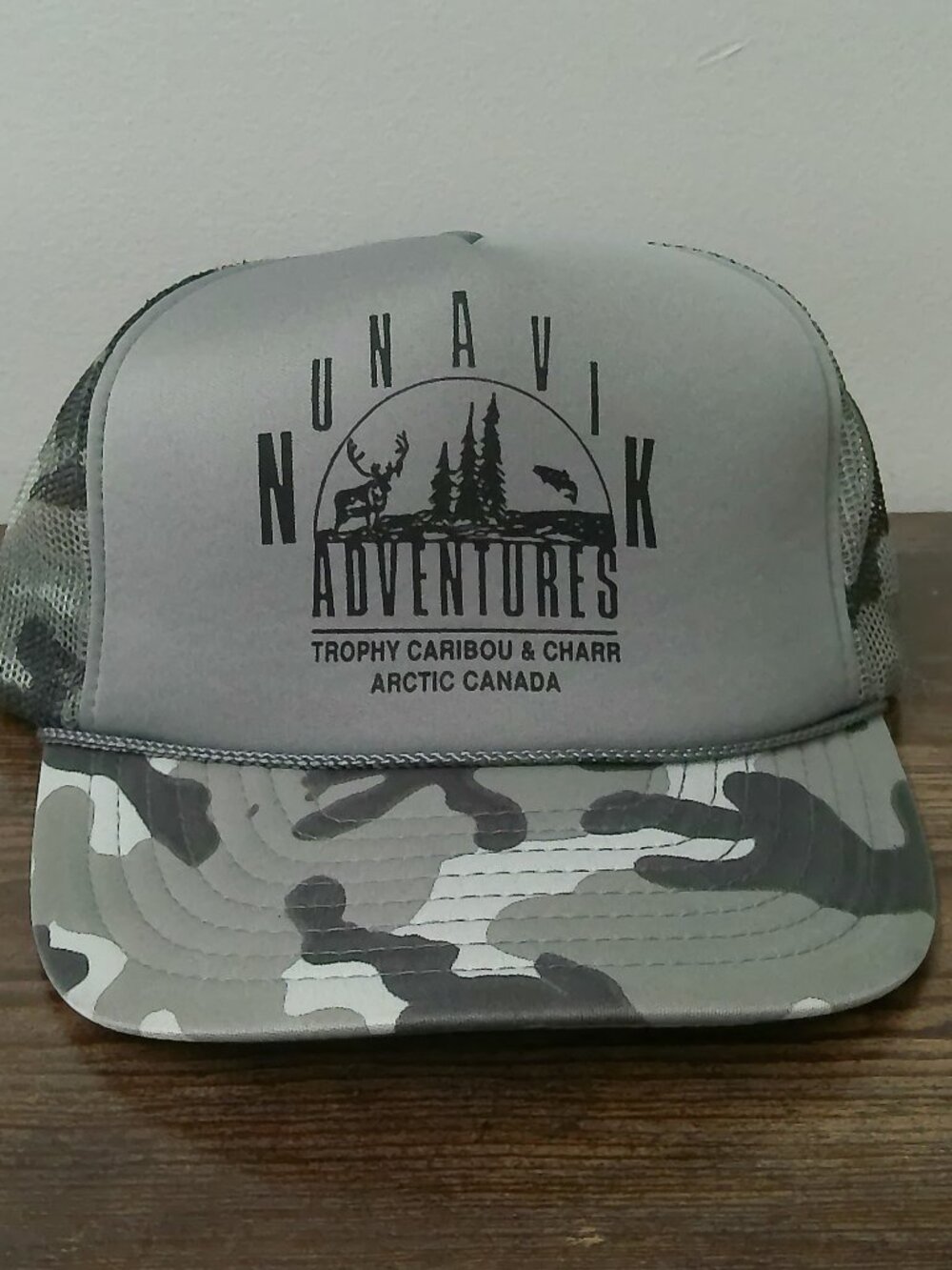 Nunavik Adventures Arctic Camo Trucker Hat Trophy Caribou Canada Snapback